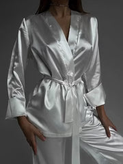 The Elegant Night ware Satin Silk Pajama Set-Comfy Cozy