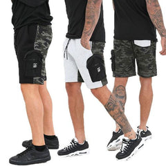 Men’s MEIR Camo Panel Fleece Shorts – Multi-Pocket, Casual Comfort-0