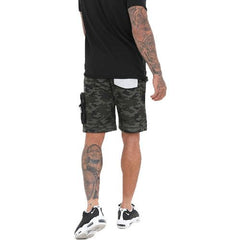 Men’s MEIR Camo Panel Fleece Shorts – Multi-Pocket, Casual Comfort-2