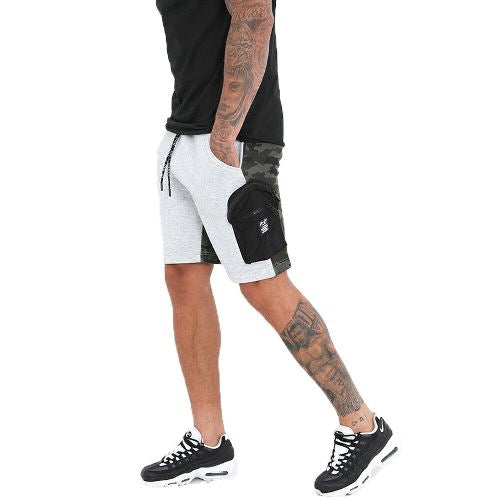 Men’s MEIR Camo Panel Fleece Shorts – Multi-Pocket, Casual Comfort-3