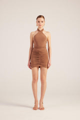 Rachel Brown Leopard Print Halter Neck Mini Women Dress-3