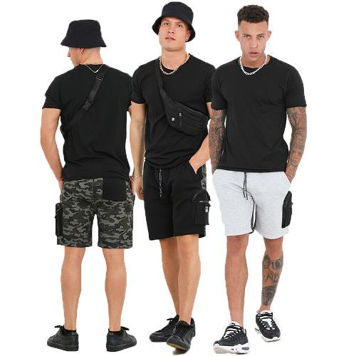 Men’s MEIR Camo Panel Fleece Shorts – Multi-Pocket, Casual Comfort-4