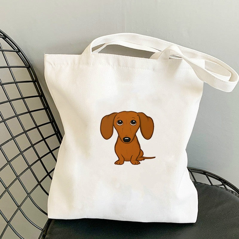 Cute Dachshund Wiener Dog Tote Bag – Reusable Canvas Bag for Dog Lovers-0