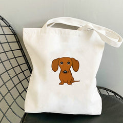 Cute Dachshund Wiener Dog Tote Bag – Reusable Canvas Bag for Dog Lovers-0