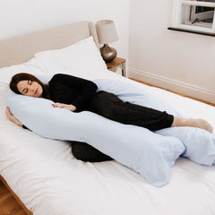 9 Foot Maternity Pillow And Case Light Blue-0