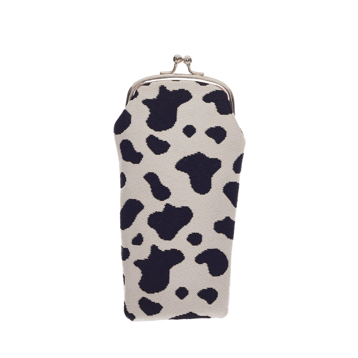 Trendy Cow Print Glasses Pouch – Small Eyeglass Case with Clasp Closure-0