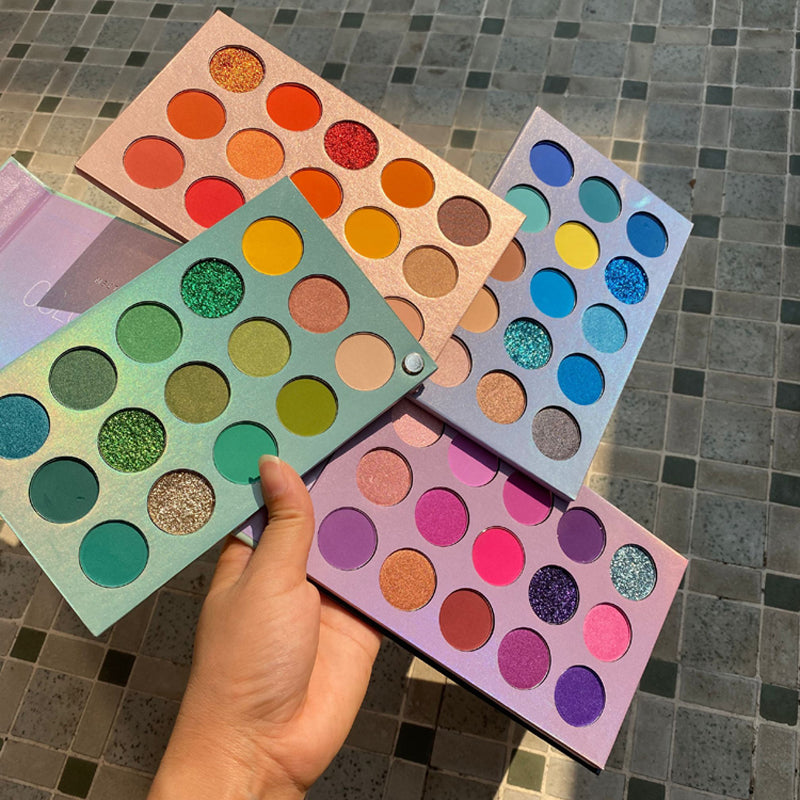 American Eyeshadow Palette-Pearlescent blue and green sequins-1