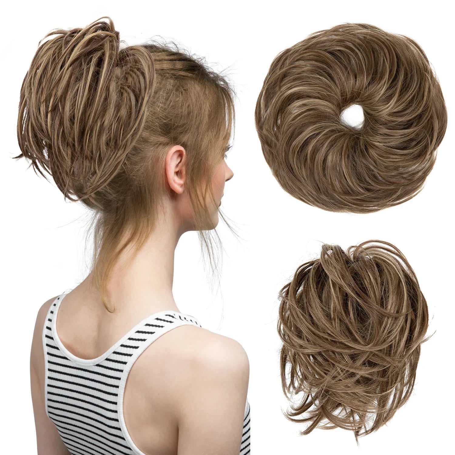 Elegant Curly Messy Bun Hairpiece Scrunchie-6