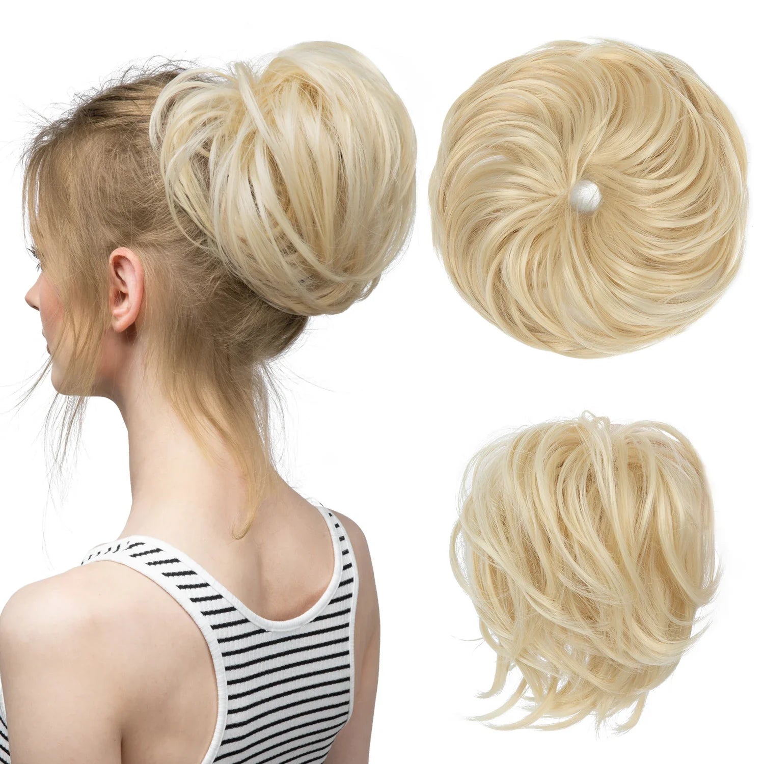 Elegant Curly Messy Bun Hairpiece Scrunchie-13