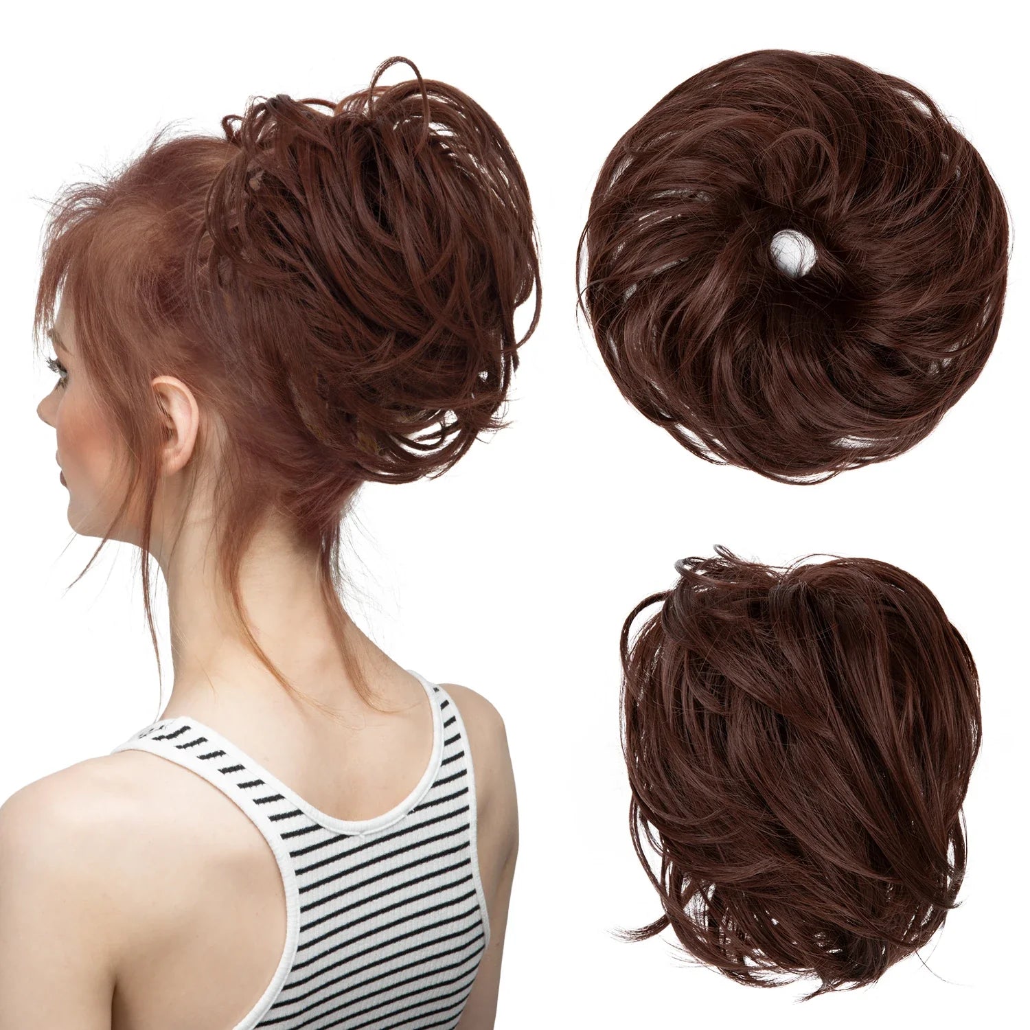 Elegant Curly Messy Bun Hairpiece Scrunchie-14