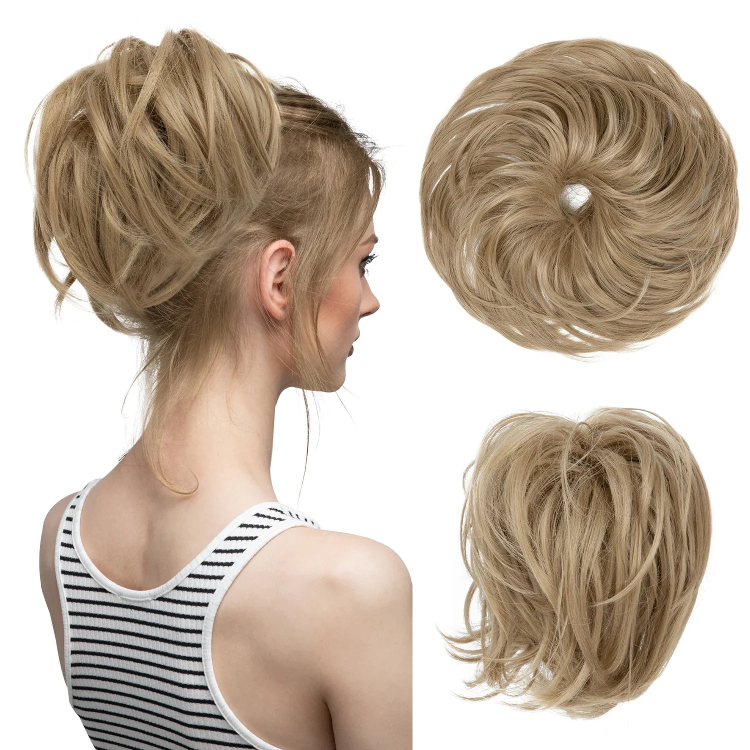 Elegant Curly Messy Bun Hairpiece Scrunchie-17