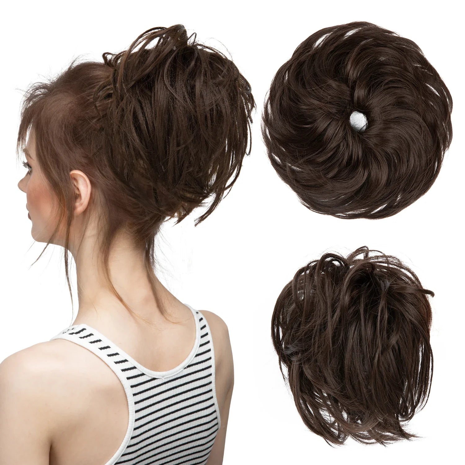 Elegant Curly Messy Bun Hairpiece Scrunchie-23