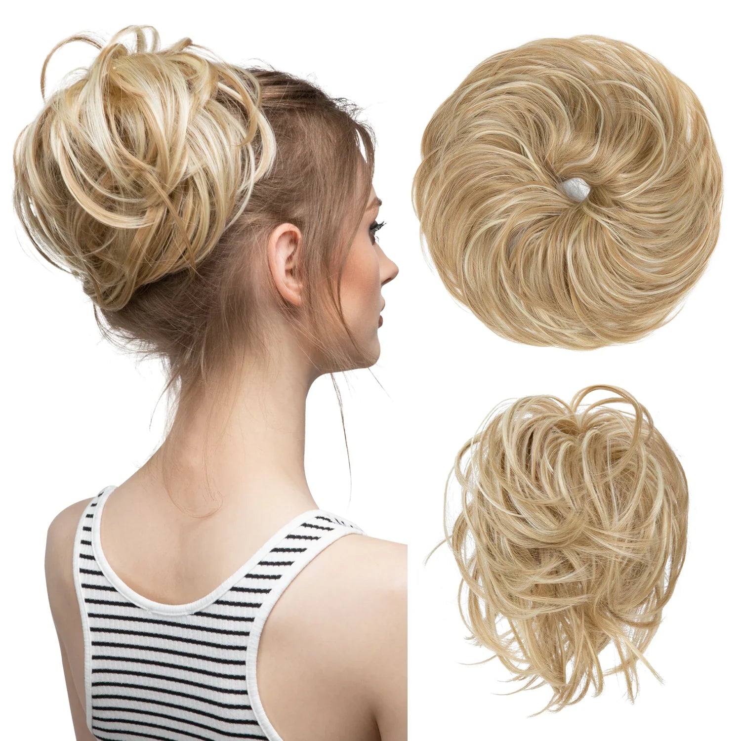 Elegant Curly Messy Bun Hairpiece Scrunchie-18
