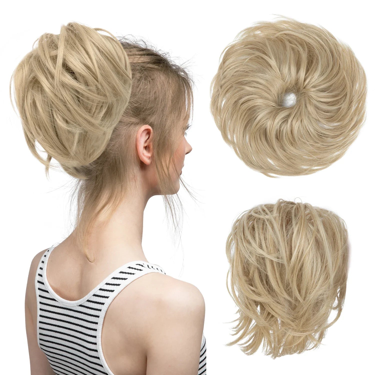 Elegant Curly Messy Bun Hairpiece Scrunchie-22