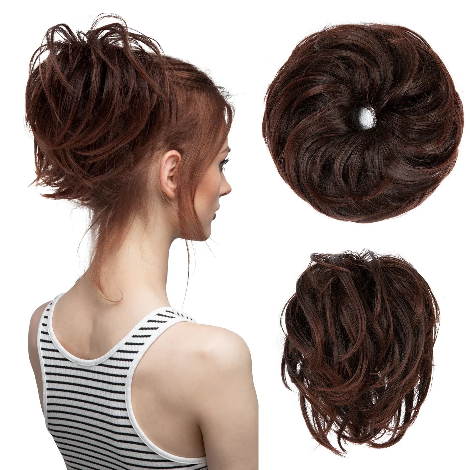 Elegant Curly Messy Bun Hairpiece Scrunchie-24