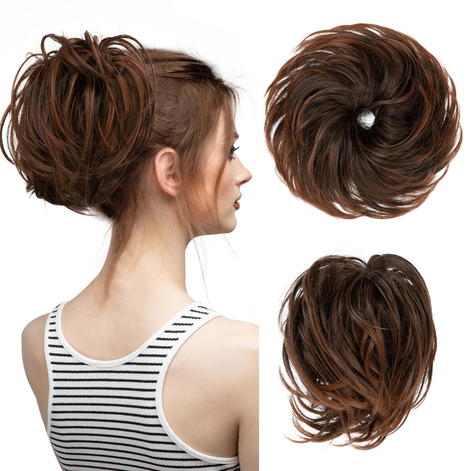 Elegant Curly Messy Bun Hairpiece Scrunchie-25