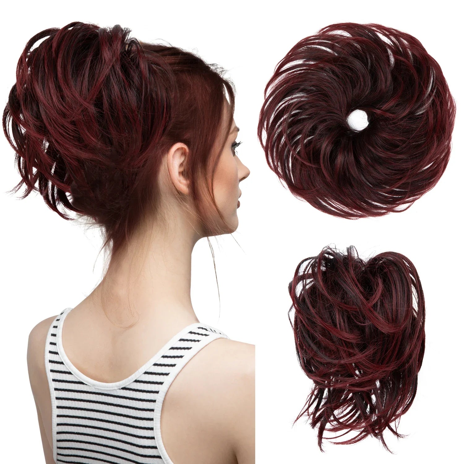 Elegant Curly Messy Bun Hairpiece Scrunchie-28