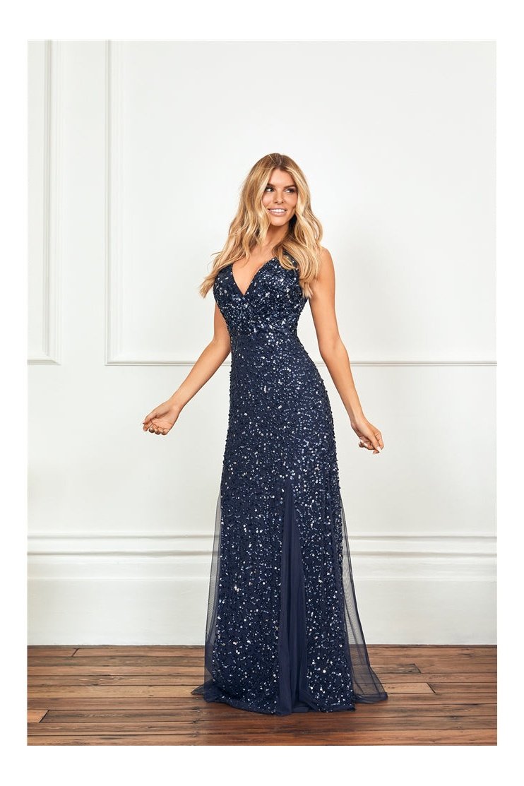 Sequin Wrap Maxi Dress – Glam Evening Gown-1