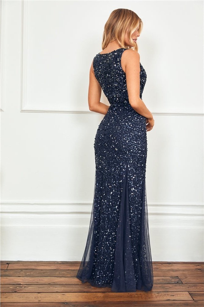 Sequin Wrap Maxi Dress – Glam Evening Gown-2