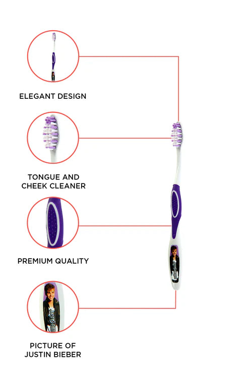 Brush Buddies Justin Bieber Purple Manual Toothbrush