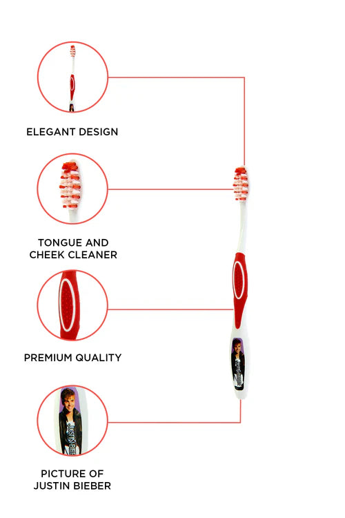 Brush Buddies Justin Bieber Red Manual Toothbrush