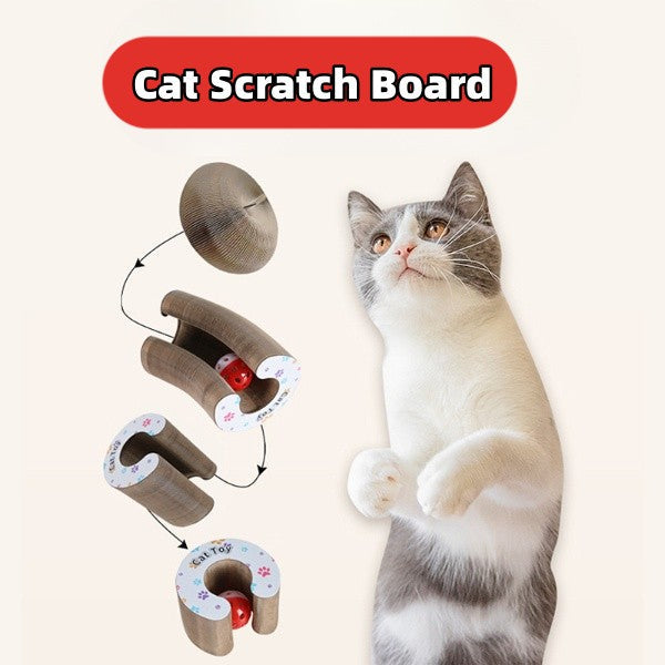 Magic Organ Foldable Cat Scratch Board Toy With Bell-0