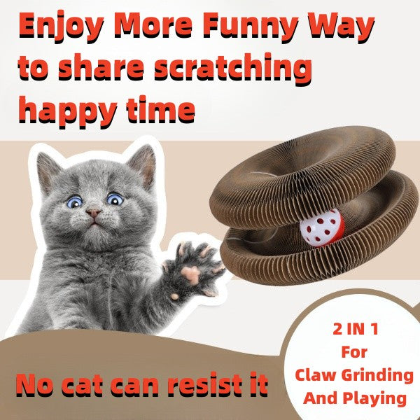 Magic Organ Foldable Cat Scratch Board Toy With Bell-1