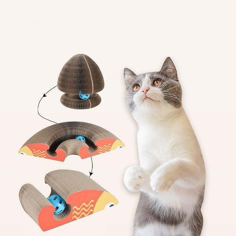 Magic Organ Foldable Cat Scratch Board Toy With Bell-2