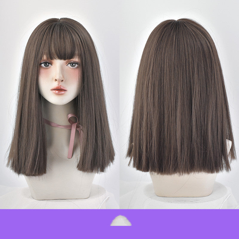 Natural Long Straight Hair Wig Set-1