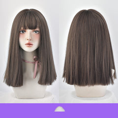 Natural Long Straight Hair Wig Set-1