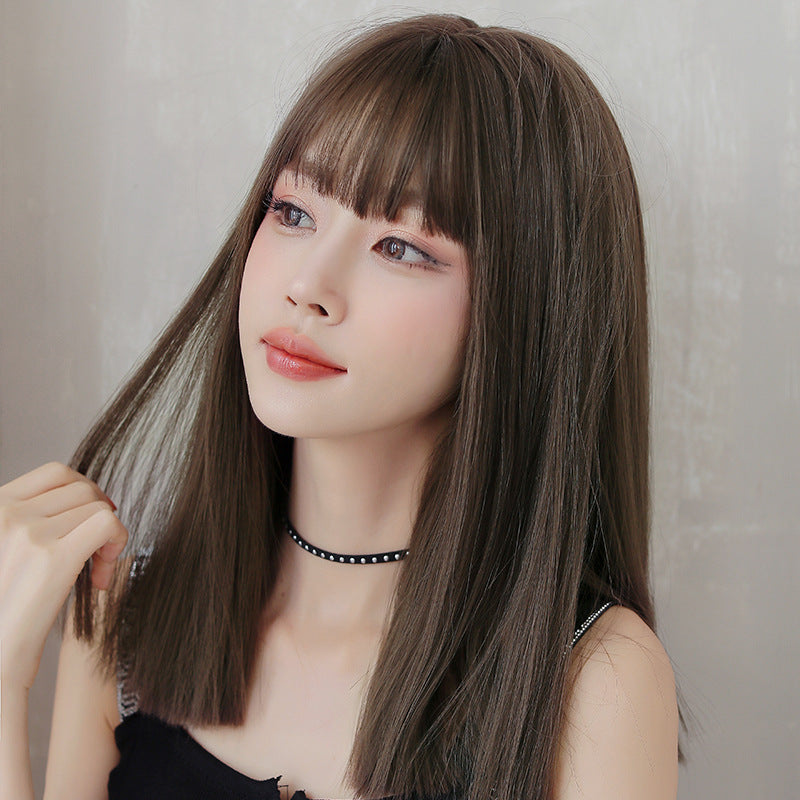 Natural Long Straight Hair Wig Set-3