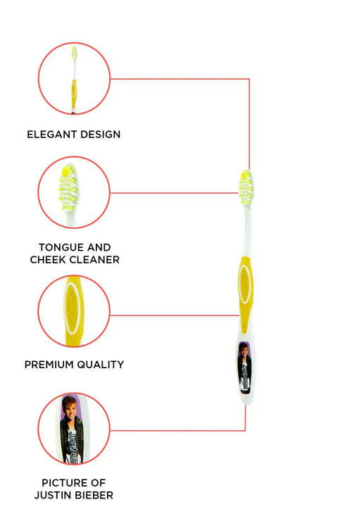 Brush Buddies Justin Bieber  Yellow Manual Toothbrush