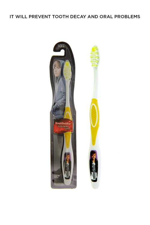 Brush Buddies Justin Bieber  Yellow Manual Toothbrush