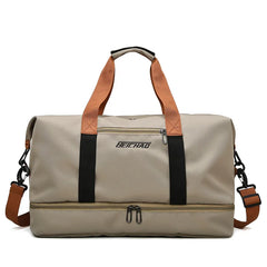 Nylon Travel Gym Duffel Bag Khaki-0