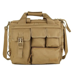 Tactical MOLLE Laptop Shoulder Bag – Oxford Fabric Khaki Handbag-0