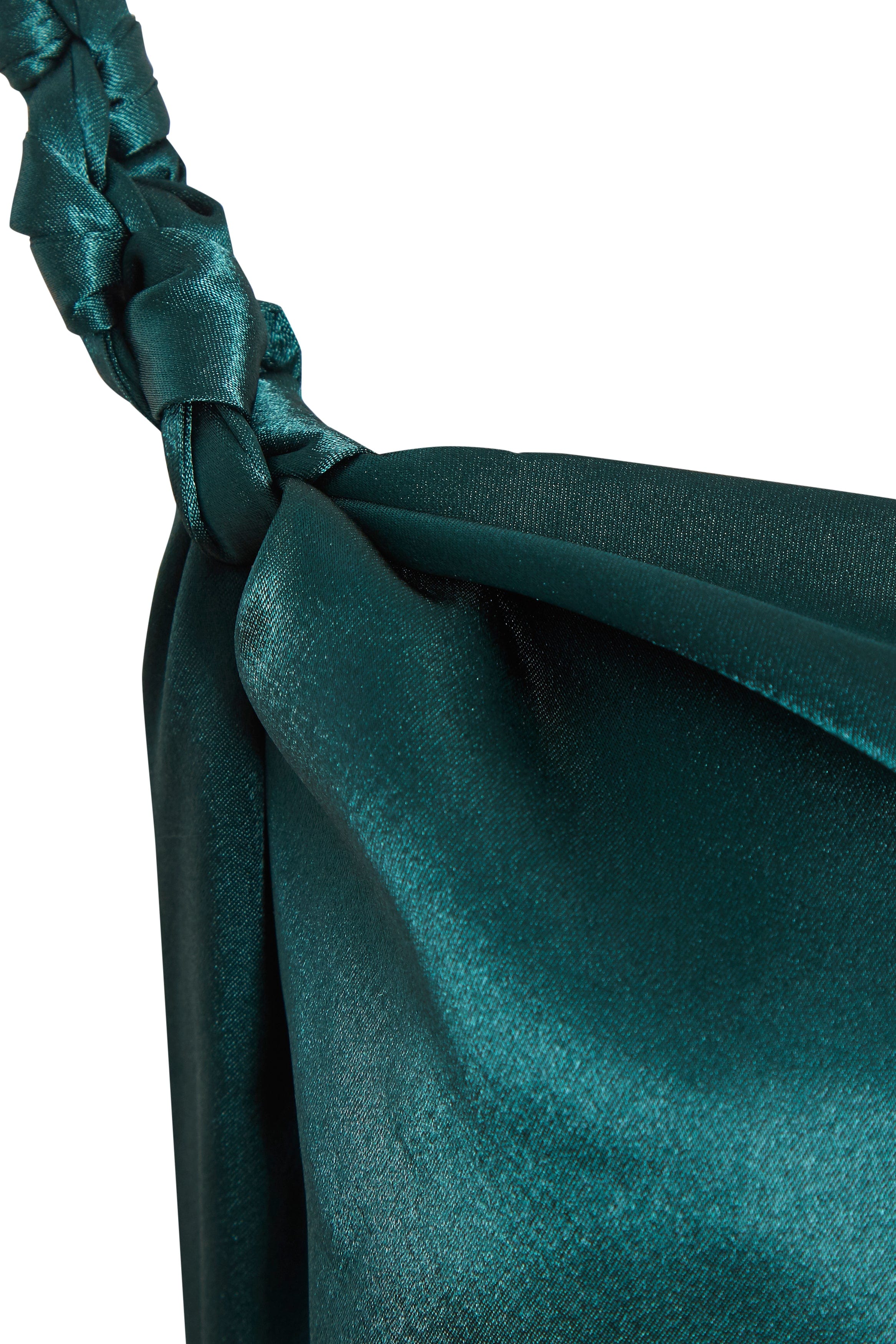 Roya Emerald Green Backless Maxi Dress – Satin Evening Gown-3