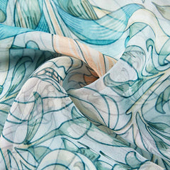 William Morris Lily & Pomegranate Silk Scarf – Luxury Designer Wrap for Women-2