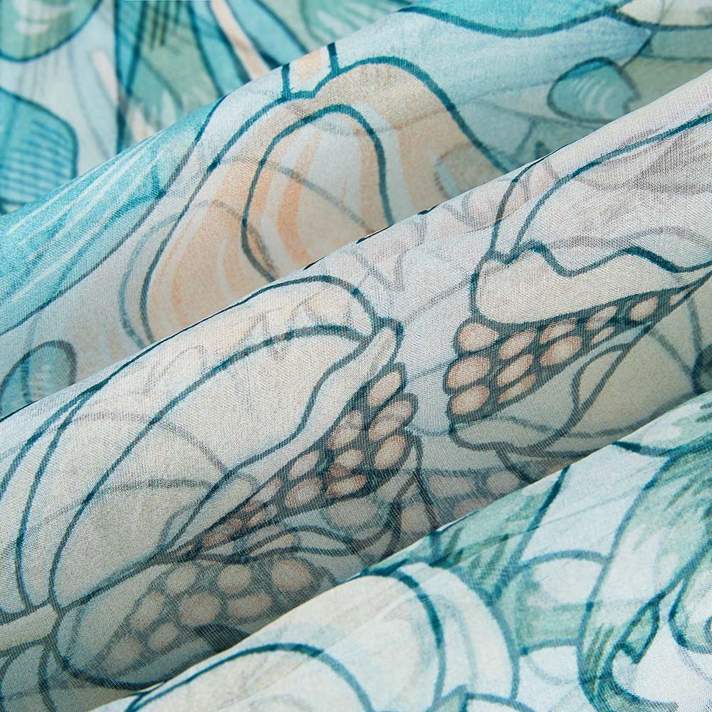 William Morris Lily & Pomegranate Silk Scarf – Luxury Designer Wrap for Women-3