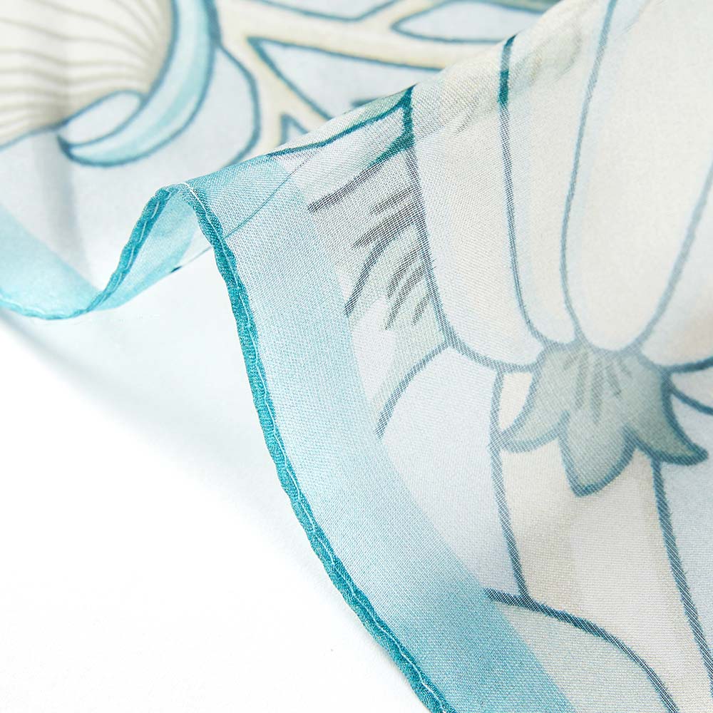 William Morris Lily & Pomegranate Silk Scarf – Luxury Designer Wrap for Women-4