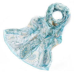 William Morris Lily & Pomegranate Silk Scarf – Luxury Designer Wrap for Women-0