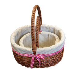  Lined Hollander Wicker Shopping Baskets-Set of 2 -0