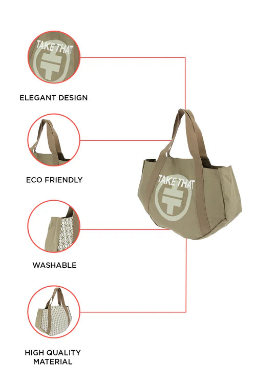 Beige Take That Weekend Tote Bag for Women