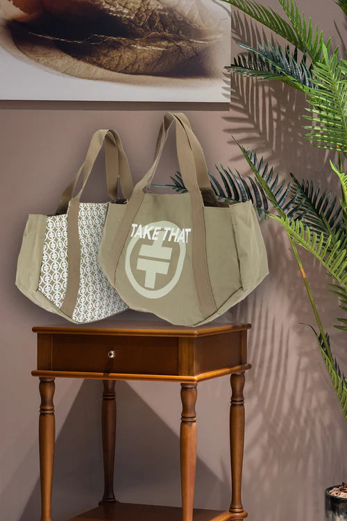 Beige Take That Weekend Tote Bag for Women