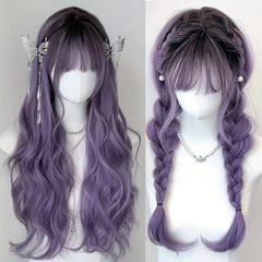 Wavy Ombre Purple Wig-1
