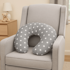 Breast Feeding Maternity Nursing Pillow - Grey with Stars-0