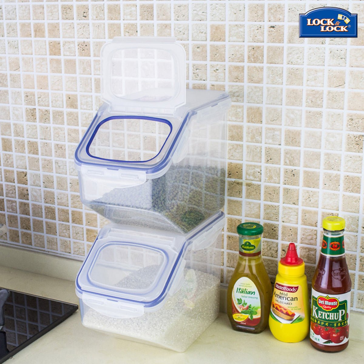 Classic 2pc Rectangular Tapered Blue Food Container Set 10L -4