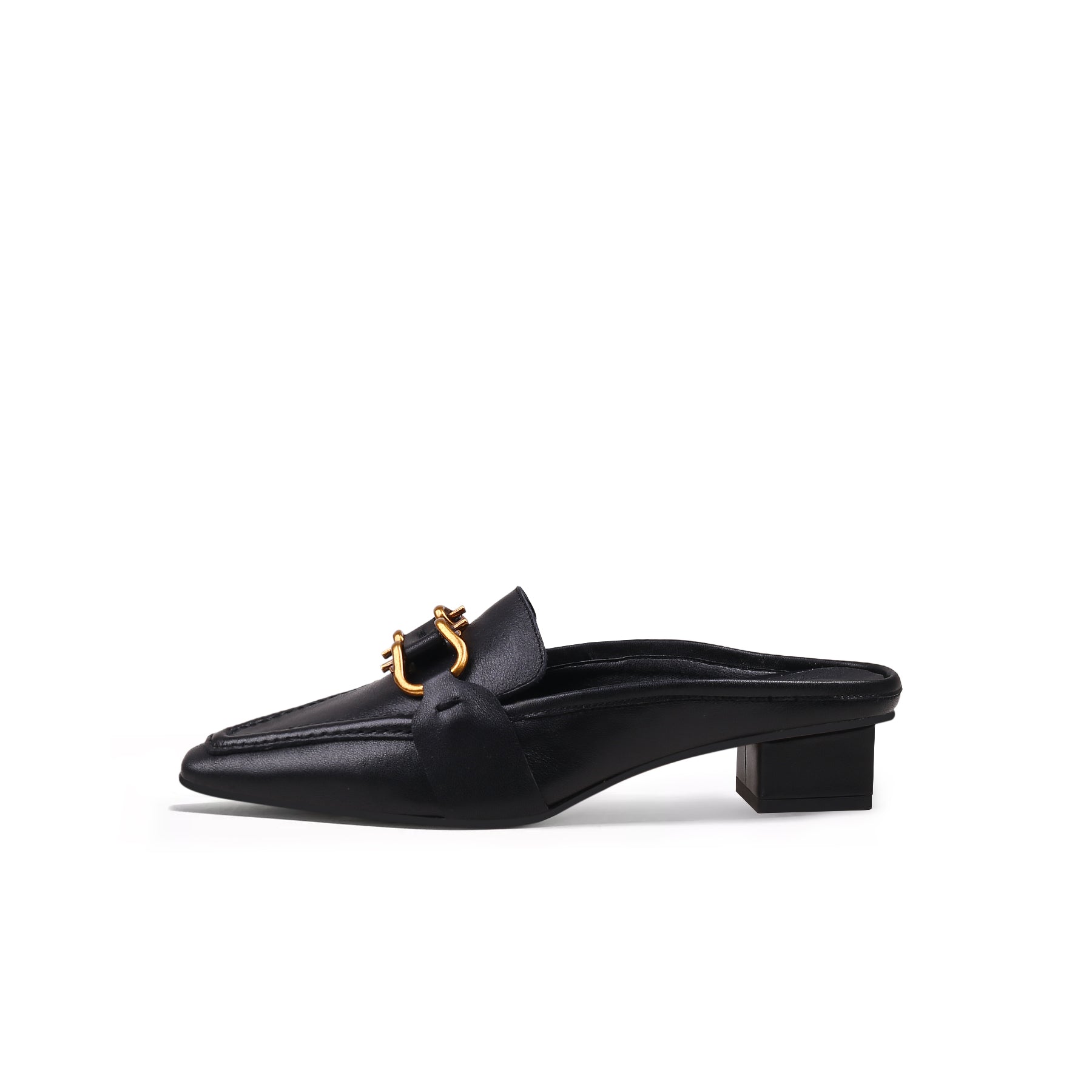 Classic Chain Slip-On Mules for Women | Vintage Leather Mules by Jady Rose-0