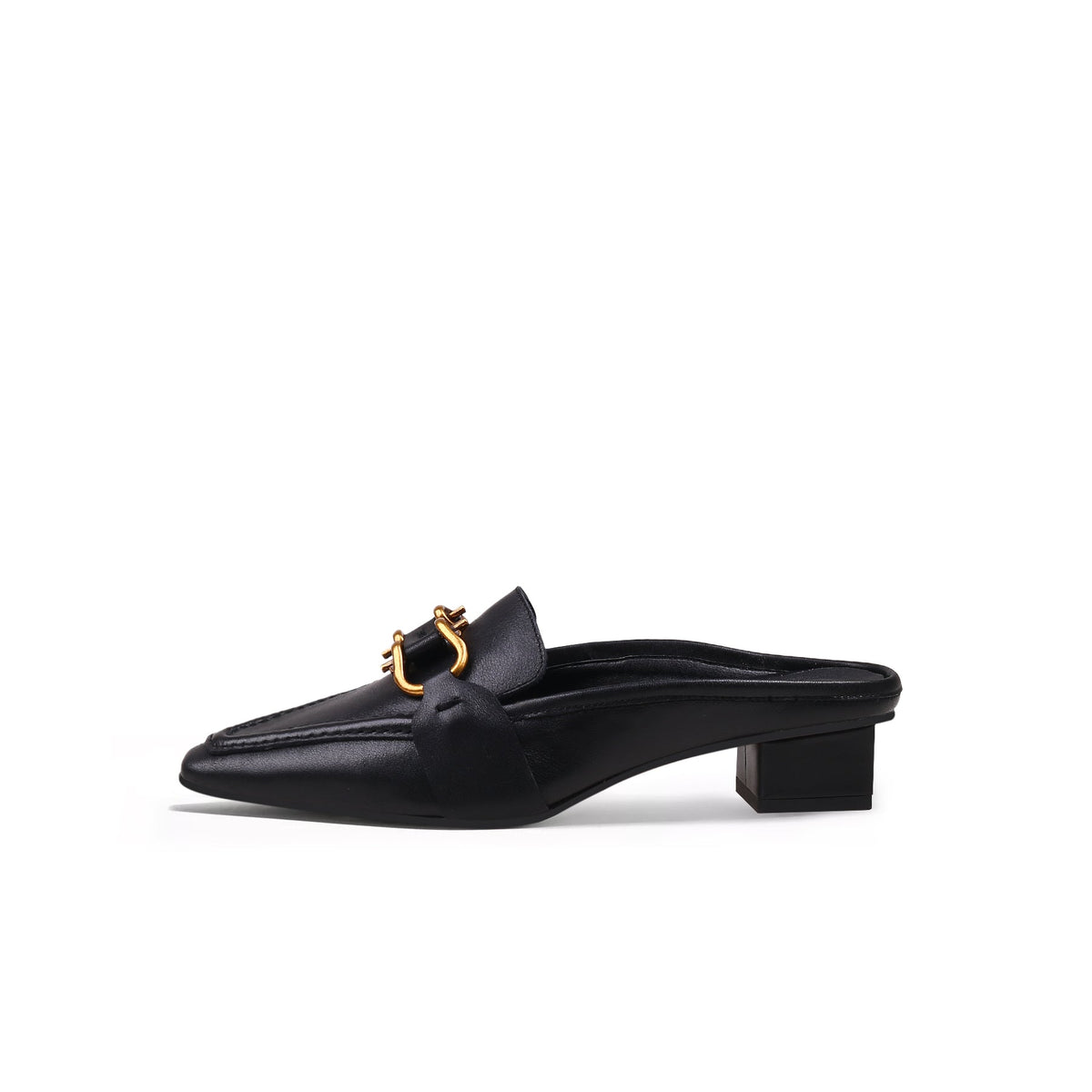 Classic Chain Slip-On Mules for Women | Vintage Leather Mules by Jady Rose-0