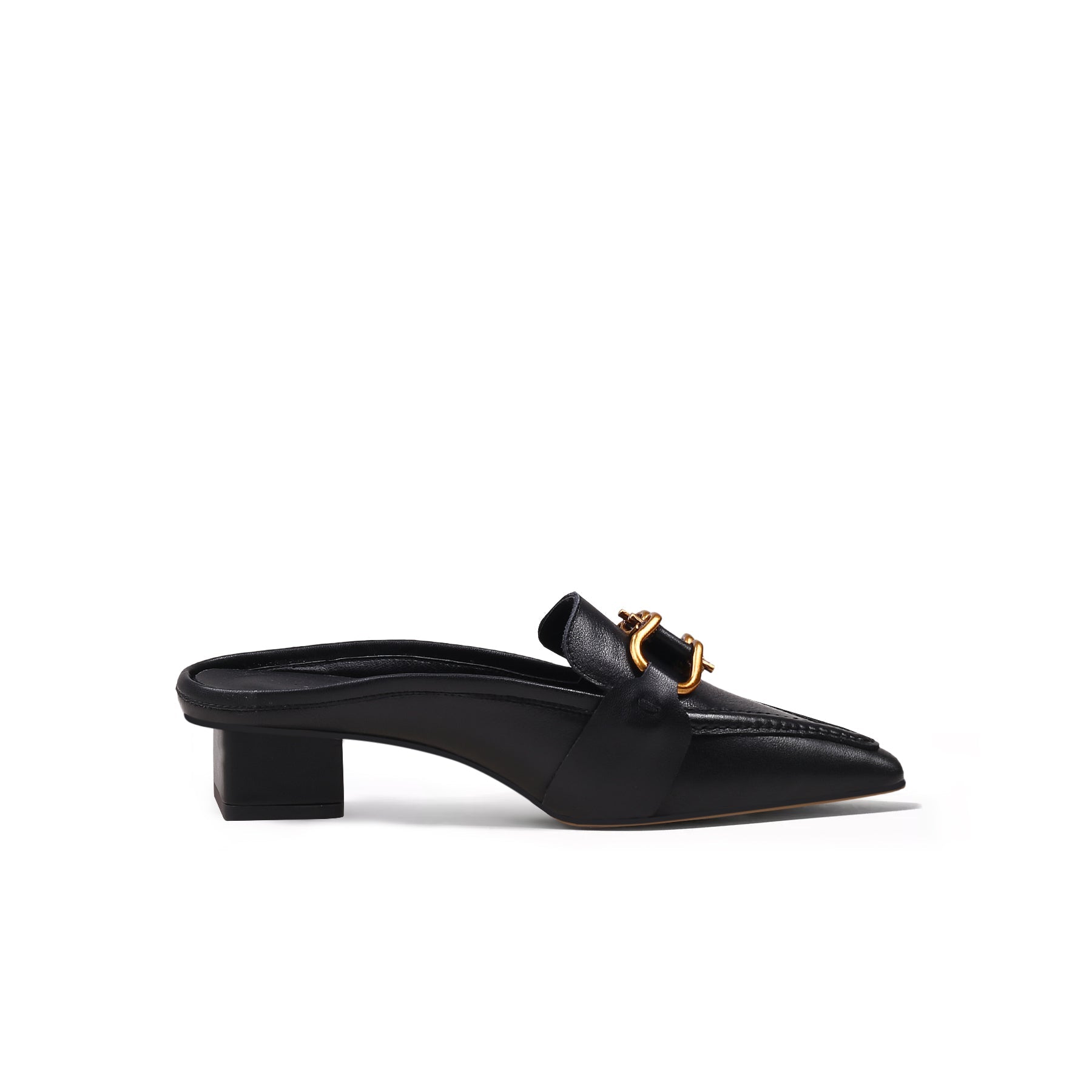 Classic Chain Slip-On Mules for Women | Vintage Leather Mules by Jady Rose-2