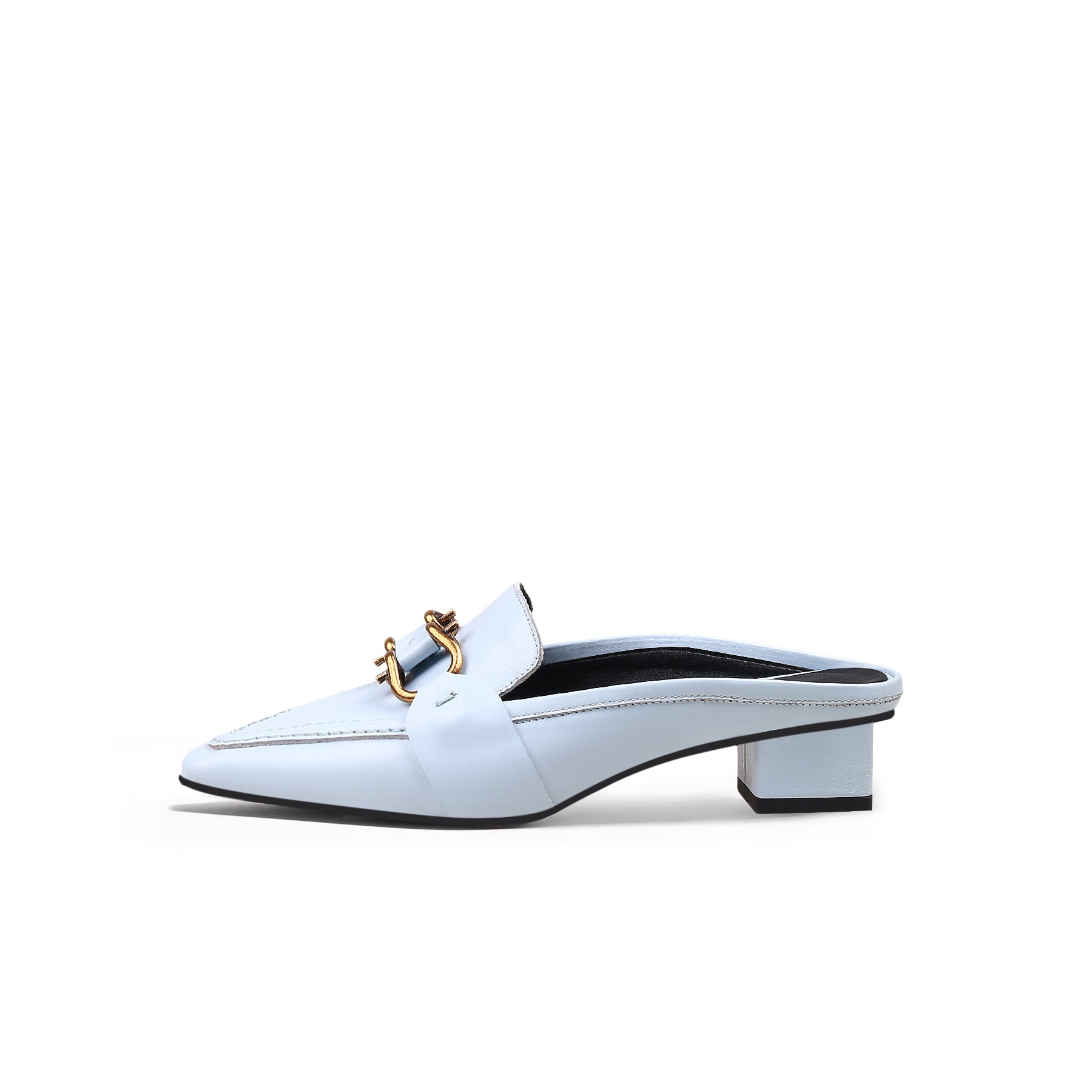 Classic Chain Slip-On Mules for Women | Vintage Leather Mules by Jady Rose-5